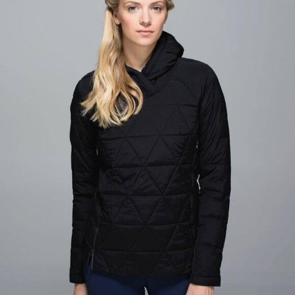 Lululemon Puffer Jacket Hoodie Down Jacket Fluffed Up Pullover Black Size 4 - Picture 1 of 8